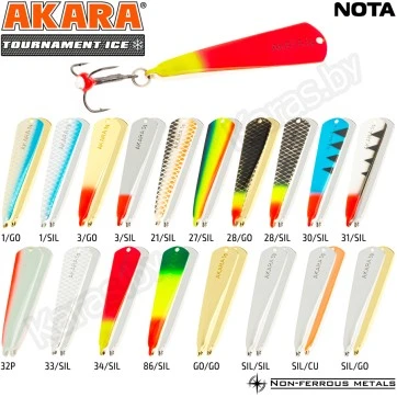 Блесна вертикальная зимняя Akara Tournament Ice Nota 35 мм (3 гр)