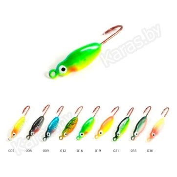 Блесна вертикальная зимняя Akara Ice Lures рыбка с крючком IL001-3-*** (2 шт.) (3гр)