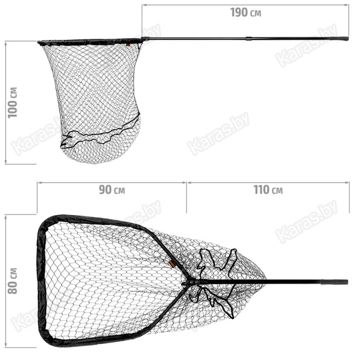 Подсачек телескопический Akara PK-10 80х90 см (280 см)