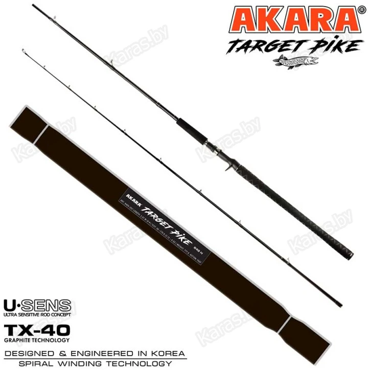 Спиннинг Akara Target Pike H, углеволокно, штекерный, 2.57 м, тест: 60-170 г, 306 г