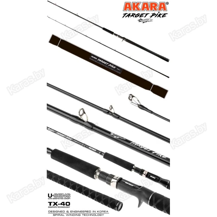 Спиннинг Akara Target Pike H, углеволокно, штекерный, 2.57 м, тест: 60-170 г, 306 г