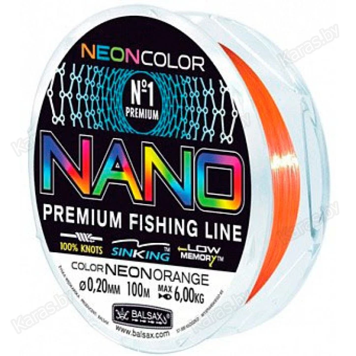 Леска монофильная Balsax Nano Neon Orange 30 м