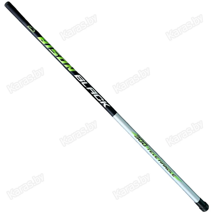Ручка для подсачека телескопическая Bison Black Tele Handle, 3 м