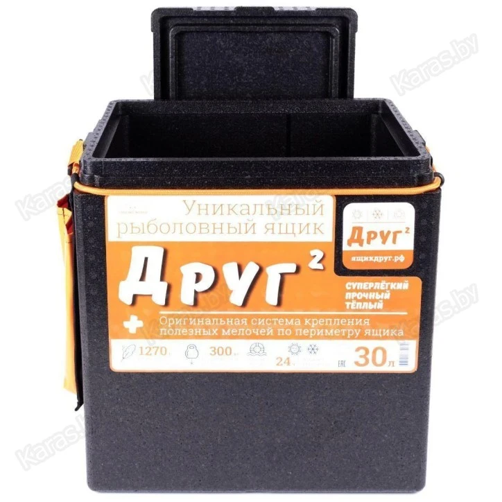 Ящик рыболовный зимний Camping World Друг 2+ (30 л) + система крепления