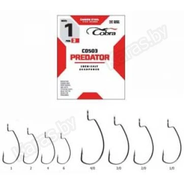 Крючки офсетные Cobra Predator CO503-K***