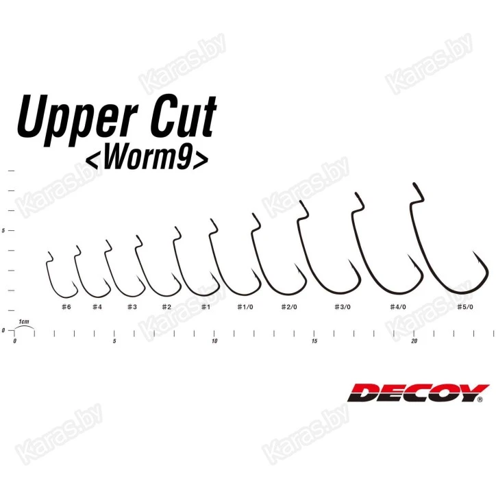 Крючки офсетные Decoy Worm 9 Upper Cut 