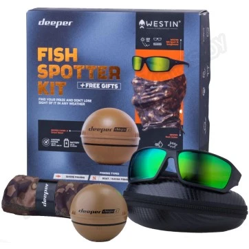 Подарочный набор Deeper Fish Spotter Kit (эхолот Deeper CHIRP+ 2, очки и бафф)