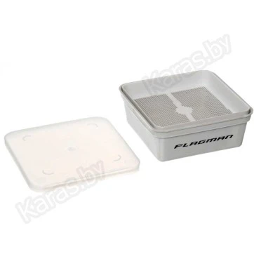 Коробка для наживки Flagman Grey Box c ситом и крышкой (135х135х55 мм)