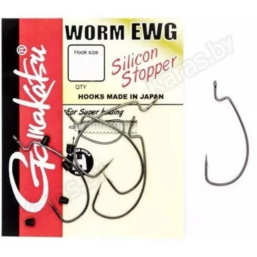 Крючки офсетные Gamakatsu Worm Offset EWG Silicon Stopper