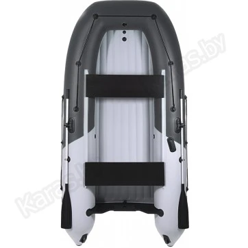 Надувная 3-местная ПВХ лодка Grouper 335W НДНД (широкий кокпит, серый-графитовый)