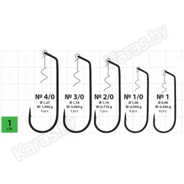 Крючки офсетные с пружинкой Gurza Worm Swim Bait Hook