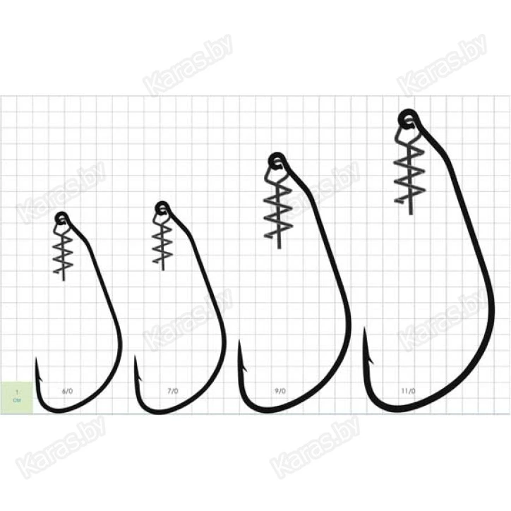 Крючки офсетные с пружинкой Gurza Swim Bait Hook BN