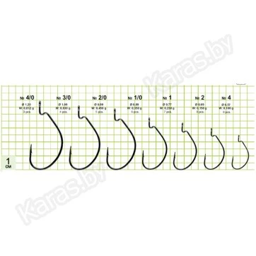 Крючки офсетные Gurza Worm 310