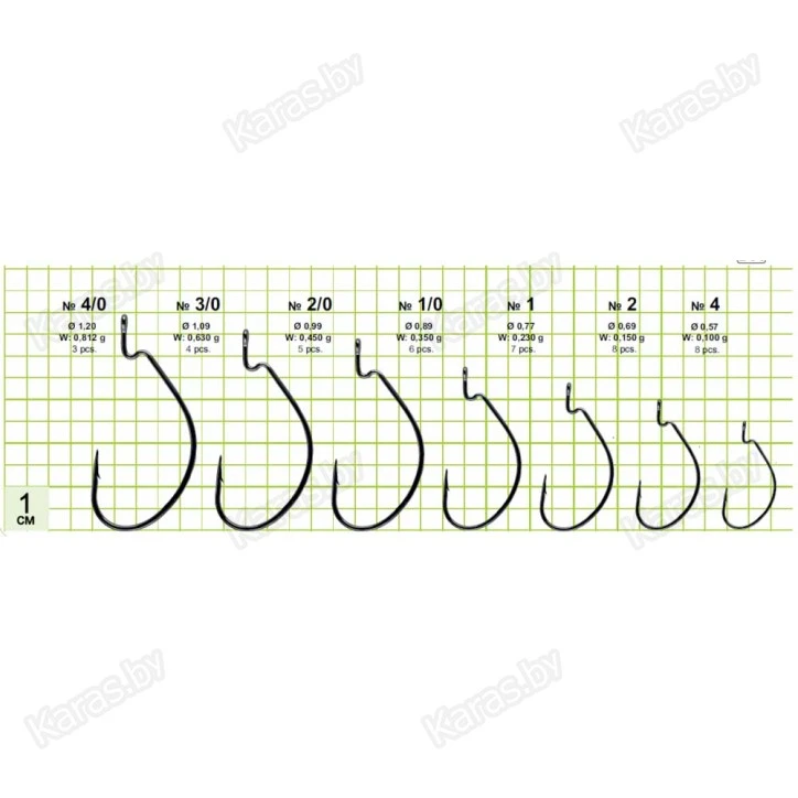 Крючки офсетные Gurza Worm 310