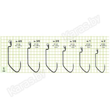 Крючки офсетные Gurza Worm 401 LER