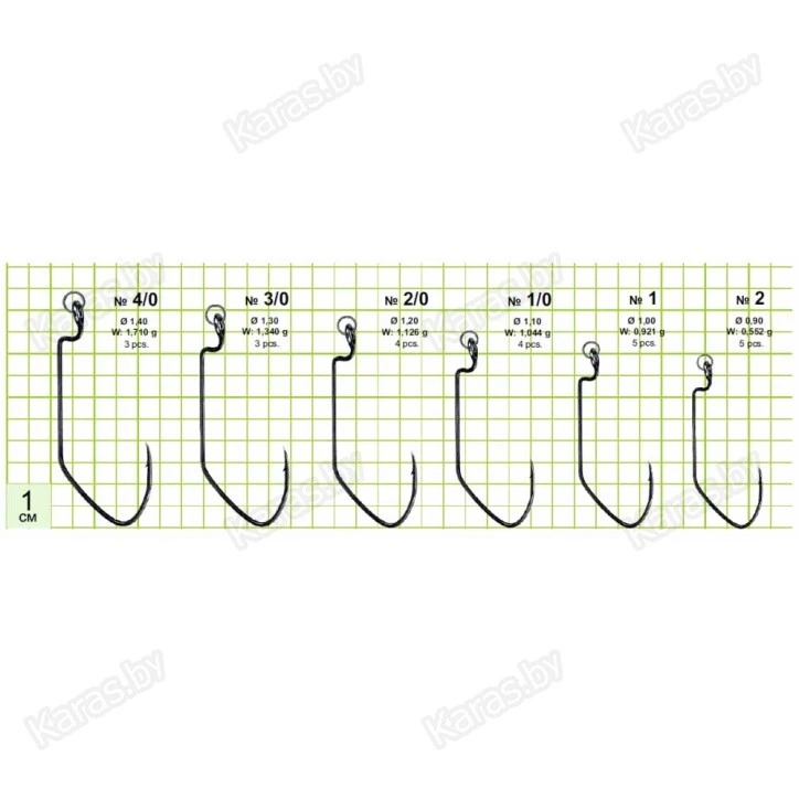 Крючки офсетные Gurza Worm 401 LER