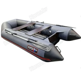 Надувная 2-х местная ПВХ лодка Hunter 290 ЛКА (НДНД, серая)