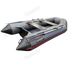 Надувная 2-х местная ПВХ лодка Hunter 290 ЛКА (НДНД, серая)