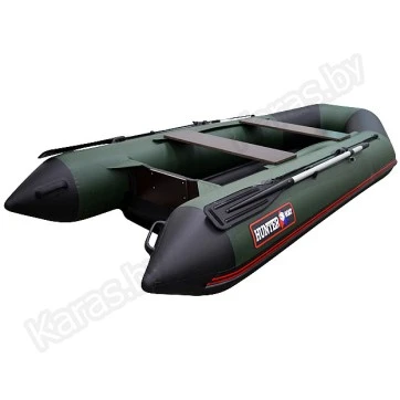 Надувная 3-х местная ПВХ лодка Hunter 320 ЛКА (НДНД, зеленая)