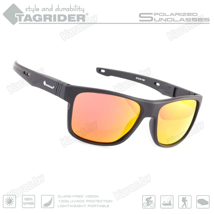 Очки поляризационные Tagrider N05-45 GOLD RED MIRROR в чехле