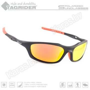 Очки поляризационные Tagrider N07-45 GOLD RED MIRROR в чехле