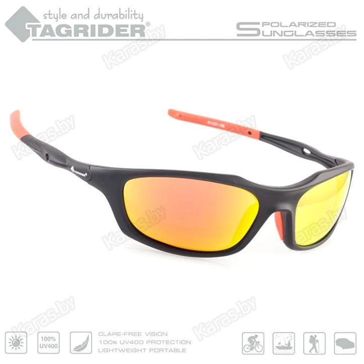 Очки поляризационные Tagrider N07-45 GOLD RED MIRROR в чехле