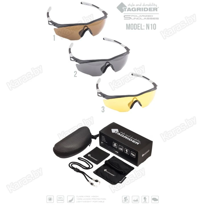 Очки поляризационные Tagrider N10-1 BROWN в чехле