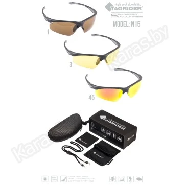 Очки поляризационные Tagrider N15-45 GOLD RED MIRROR в чехле