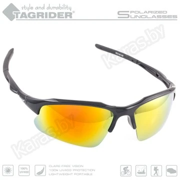 Очки поляризационные Tagrider N22-15 GOLD RED MIRROR в чехле