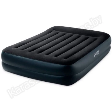 Надувная кровать Intex 64124 Pillow Rest c подголовником 152 х 203 х 42 (насос 220В)