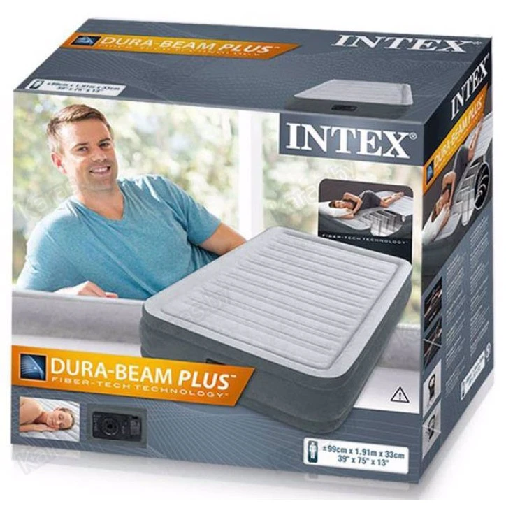 Надувная кровать Intex Dura-Beam Plus 191х99х33см со встроенным насосом 220В (67766)