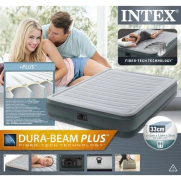 Надувная кровать Intex Dura-Beam Plus 203х152х33см со встроенным насосом 220В (67770)