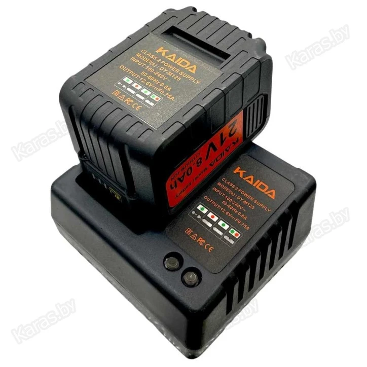 Шуруповерт-электробур Kaida 120 Нм, 21V, 2х8Ah