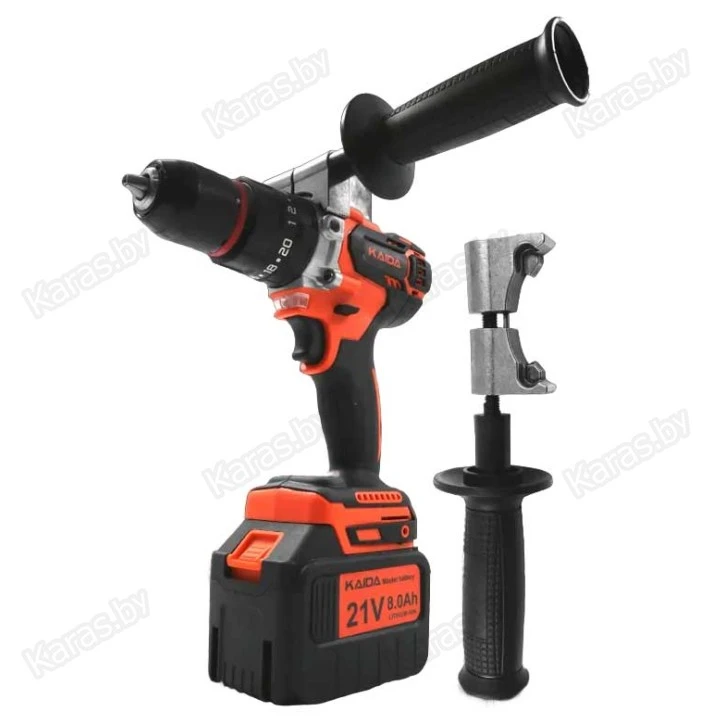 Шуруповерт-электробур Kaida 120 Нм, 21V, 2х8Ah