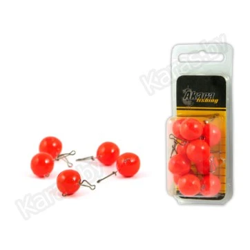 Груз чебурашка Akara "round red" 4-40г. с застёжкой (10 шт.)