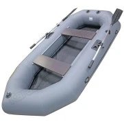 Надувная 2-местная ПВХ лодка Лодки Поволжья R-240 (серая)