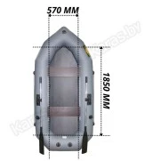 Надувная 2-местная ПВХ лодка Лодки Поволжья R-250 (серая)
