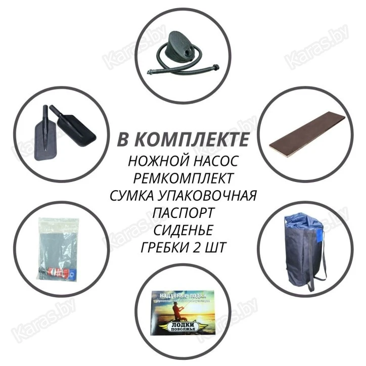 Надувная 1-местная ПВХ лодка Лодки Поволжья S-210 гребки (зеленая, жесткая слань)