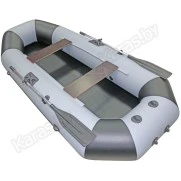 Надувная 2-местная ПВХ лодка Лодки Поволжья S-280 (серо-черная)