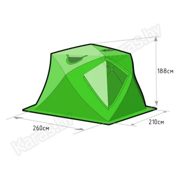 Палатка зимняя Лотос Куб 4 Компакт Лонг (2.60x2.10x1.88 м)