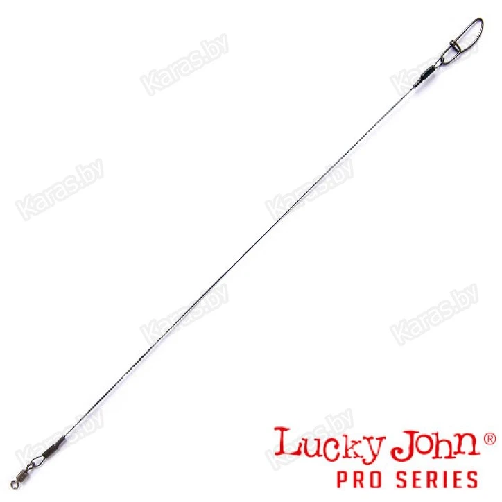 Титановый поводок Lucky John X-Jerk Titanium Leader LJP6323 оснащённый вертлюгом и застёжкой (1 шт.) Ø 0.45 мм