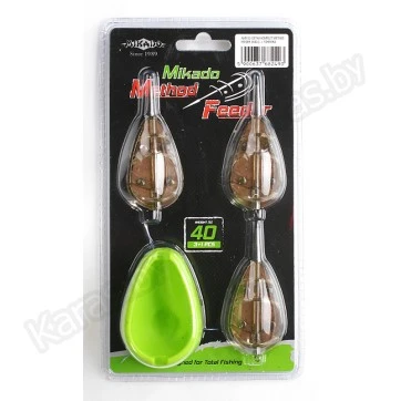 Набор кормушек Mikado Method Feeder S, 3шт. (20г+30г+40г) + форма