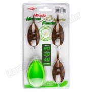 Набор кормушек Mikado Method Feeder Aperio L, 3шт. (20г+30г+40г) + форма