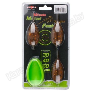 Набор кормушек Mikado Method Feeder Douglas L, 3шт. (30г+40г+50г) + форма