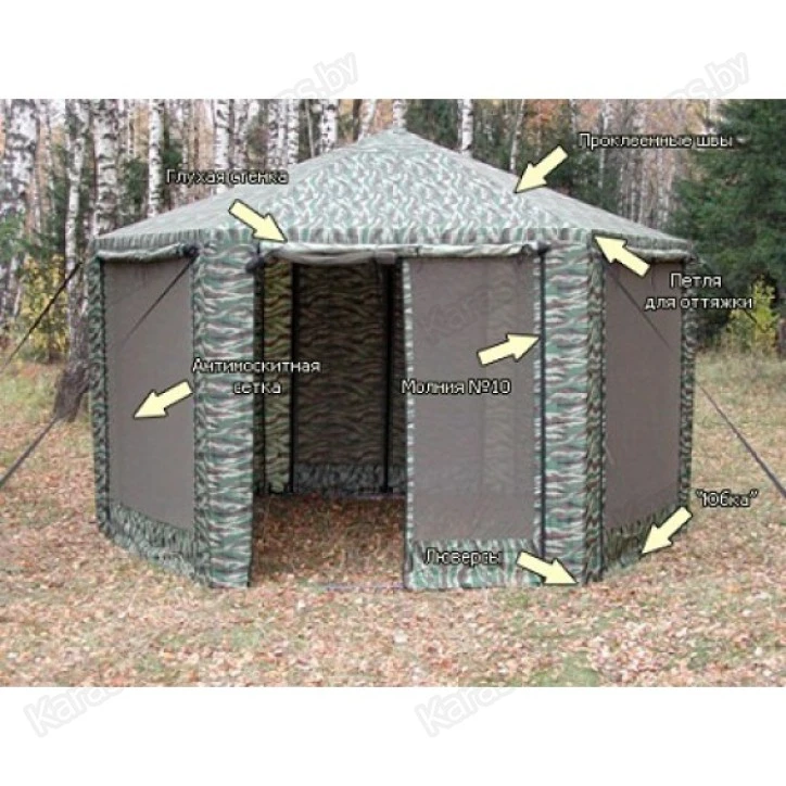 Шатер Митек Пикник Шестигранник 4х4м (камуфляж)