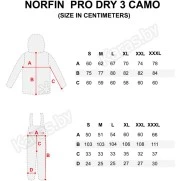 Костюм демисезонный Norfin PRO DRY 3 CAMO