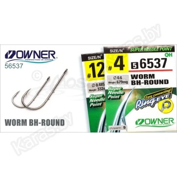Крючки Owner Worm Bh-Round 56537