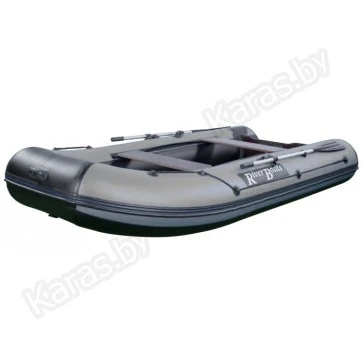 Надувная 4-местная ПВХ лодка RiverBoats RB-330 (серо-черная)