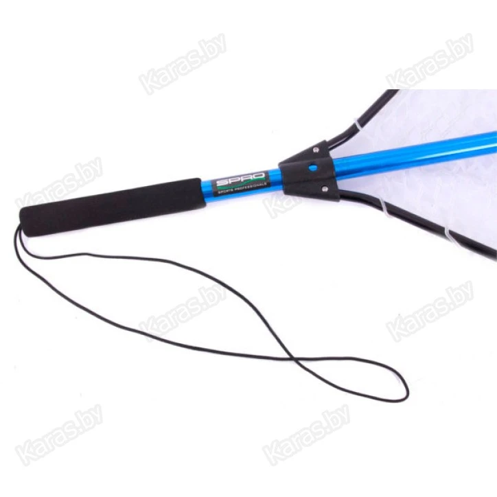 Подсачек складной SPRO Rubber mesh Landing net BLUE 132 см