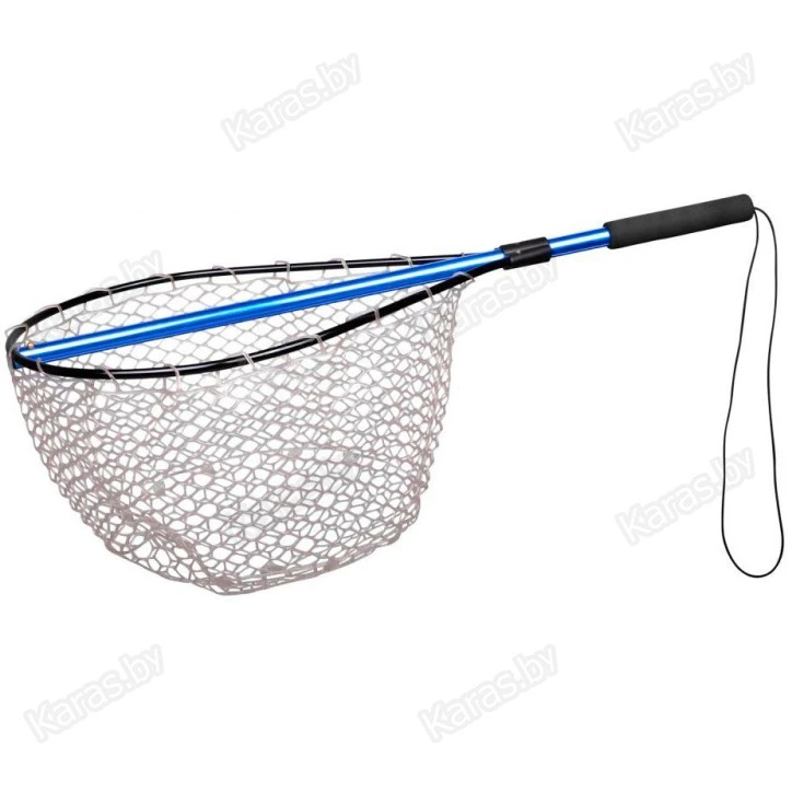 Подсачек складной SPRO Rubber mesh Landing net BLUE 132 см